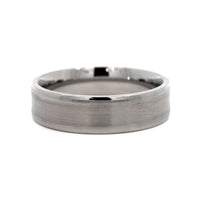 Palladium Concave 6mm Medium Polished Rails Wedding Band