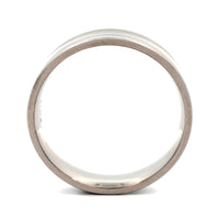 Palladium Concave 6mm Medium Polished Rails Wedding Band