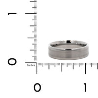 Palladium Concave 6mm Medium Polished Rails Wedding Band