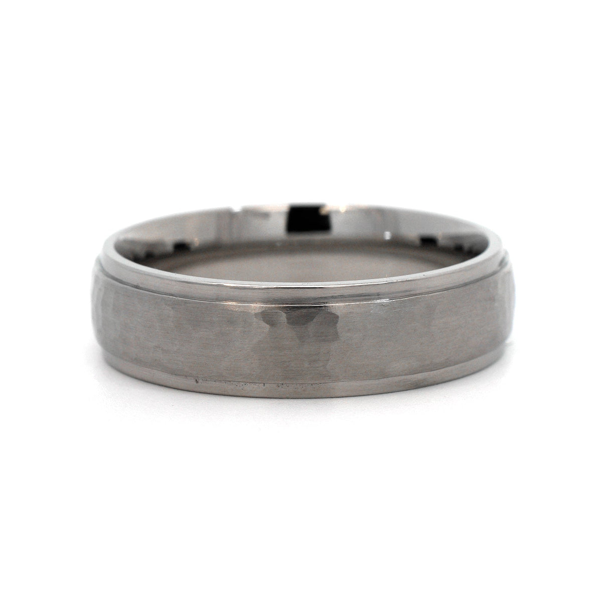 Palladium Narrow 6mm Stepped Rails Wedding Band