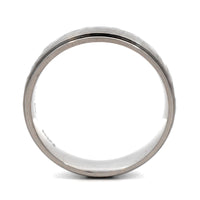 Palladium Narrow 6mm Stepped Rails Wedding Band