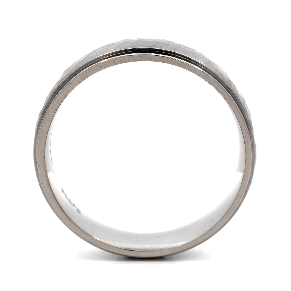 Palladium Narrow 6mm Stepped Rails Wedding Band