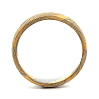 18K Yellow Gold and Palladium Maple Pattern Wedding Band