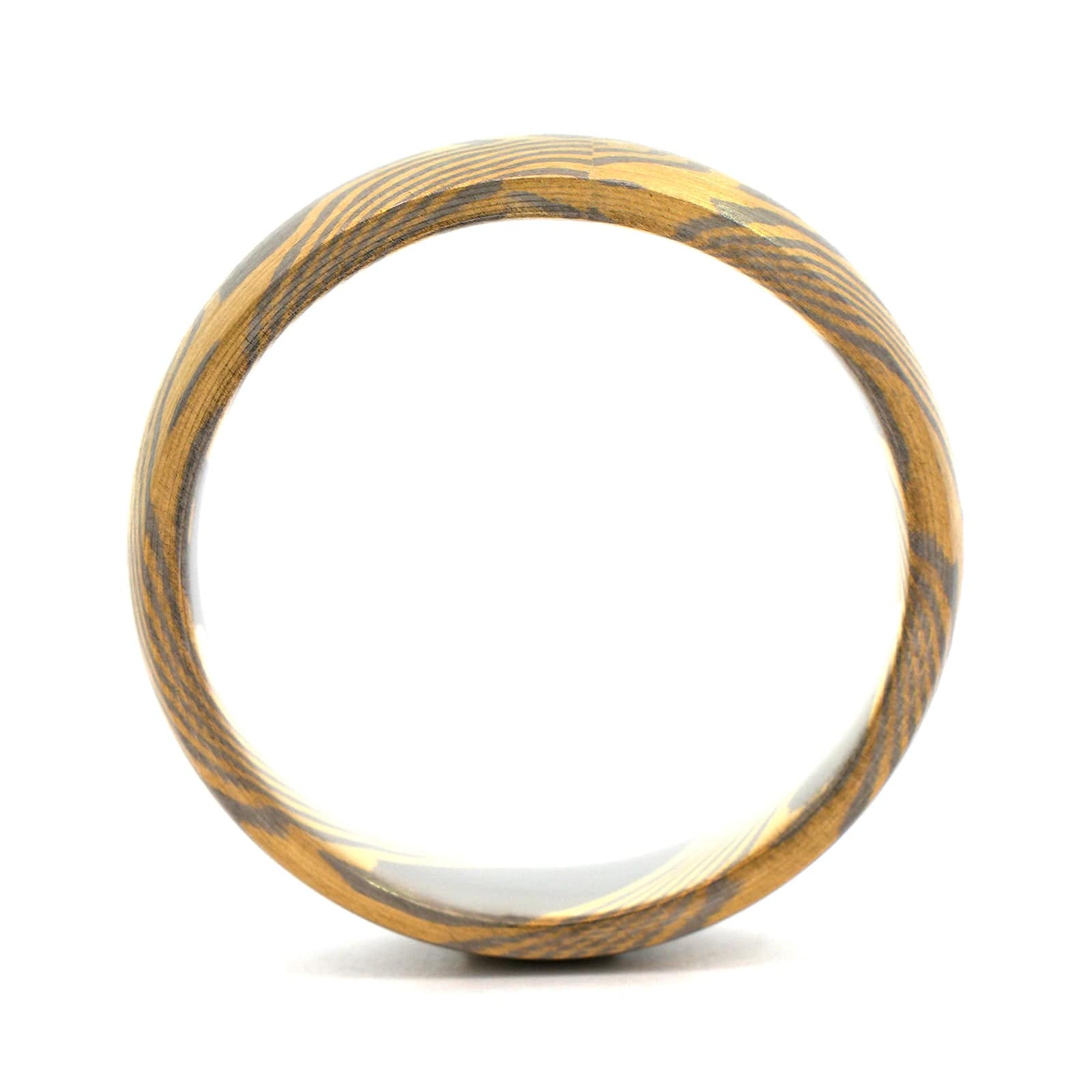 18K Yellow Gold and Palladium Maple Pattern Wedding Band
