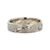 Palladium and Silver Maple Pattern Wedding Band
