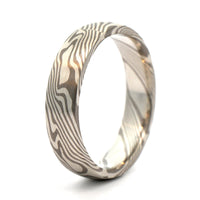 Palladium and Silver Maple Pattern Wedding Band