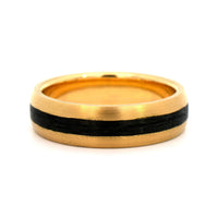 18K Yellow Gold Carbon Fiber Wedding Band