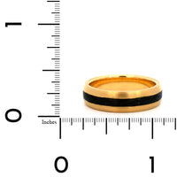 18K Yellow Gold Carbon Fiber Wedding Band