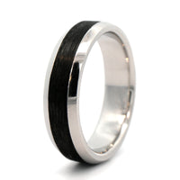 Platinum 6mm Comfort Fit Carbon Fiber Wedding Band