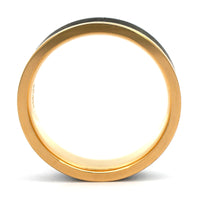 18K Yellow Gold 6mm Comfort Fit Carbon Fiber Wedding Band