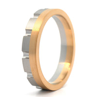 18K Yellow Gold and Platinum 4.5mm Satin Band