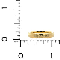 18K Yellow Gold Hammered 4mm Polished Wedding Band