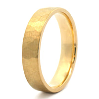 18K Yellow Gold Flat 5mm Matte Wedding Band