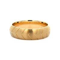 14K Yellow Gold Shell Apex Engraved Satin Band