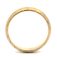 14K Yellow Gold Shell Apex Engraved Satin Band