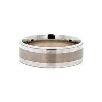 14K White and Gray Gold Satin and Polished Band