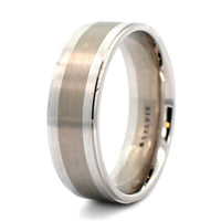 14K White and Gray Gold Satin and Polished Band