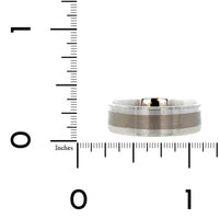 14K White and Gray Gold Satin and Polished Band