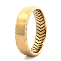 14K Yellow Gold Brushed Center Band