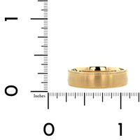 14K Yellow Gold Brushed Center Band