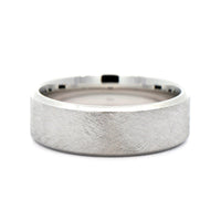 14K White Gold Matte Textured Band