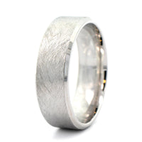 14K White Gold Matte Textured Band