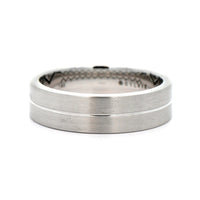 14K White Gold Satin Finish Groove Band