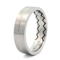 14K White Gold Satin Finish Groove Band