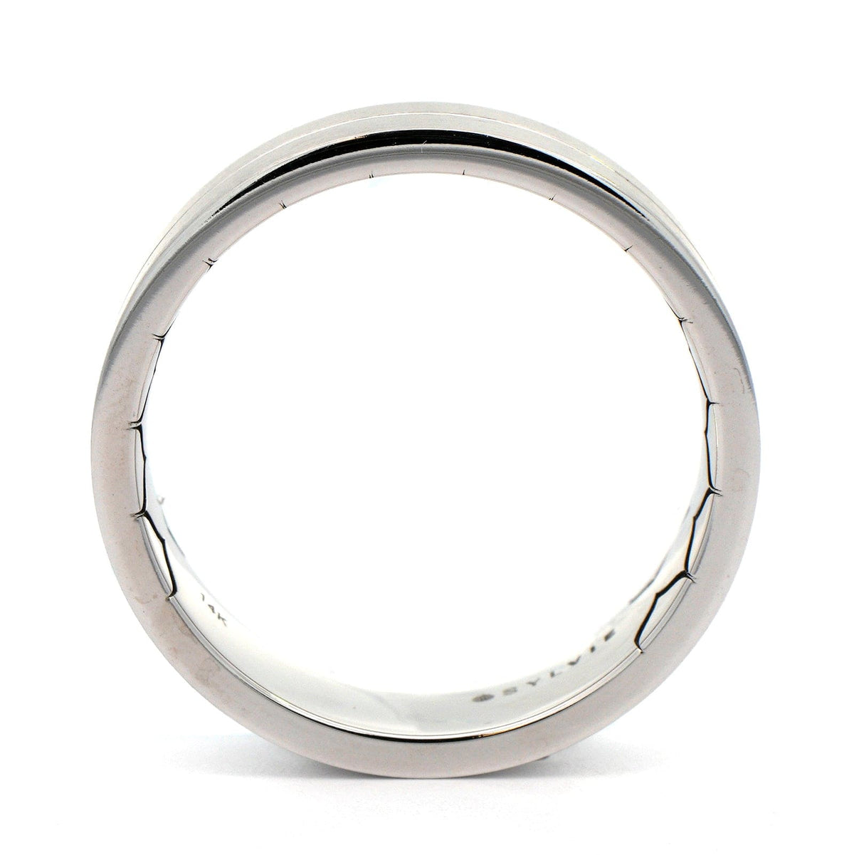 14K White Gold Satin Finish Groove Band