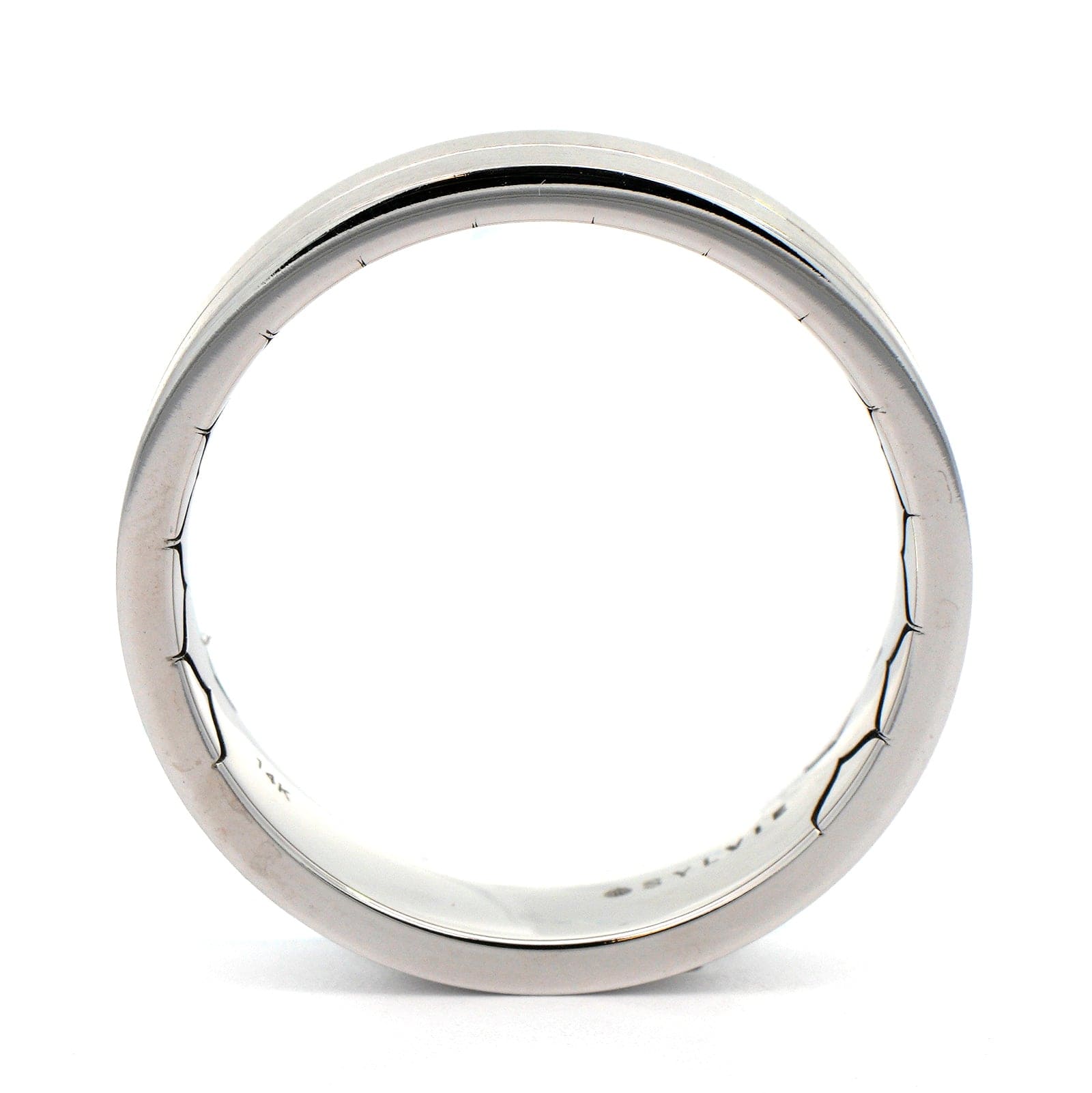14K White Gold Satin Finish Groove Band