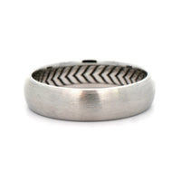 14K White Gold Domed Satin Band