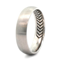 14K White Gold Domed Satin Band