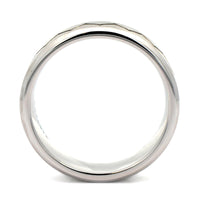 14K White Gold Black Rhodium Pattern and Satin Band