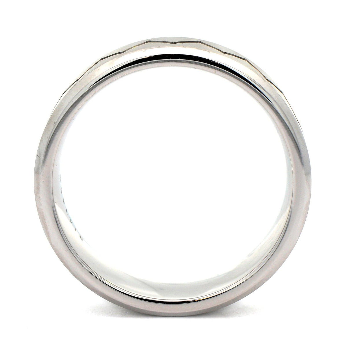 14K White Gold Black Rhodium Pattern and Satin Band