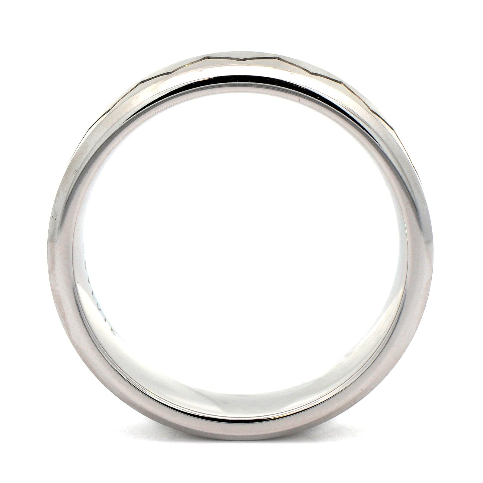 14K White Gold Black Rhodium Pattern and Satin Band