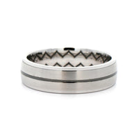 14K White Gold Black Rhodium Groove and Satin Band