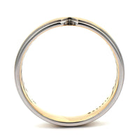 14K Yellow and White Gold Notched Satin Band