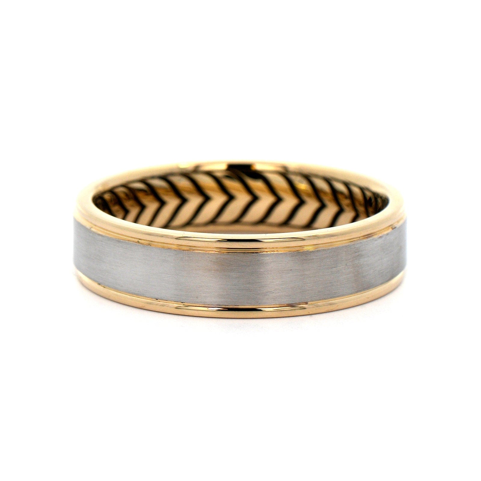 14K Two-Tone Gold Satin Band