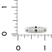 14K White Gold Black Blue Sapphire Satin Band