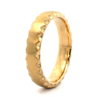 14K Yellow Gold Fluted Satin Band