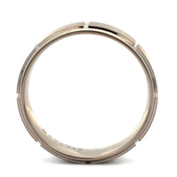 14K Gray Gold Vertical Grooved Satin Band