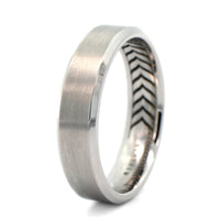 14K White Gold Flat Satin Band