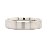 Platinum 5mm Satin Finish and Polished Beveled Edges Wedding Band