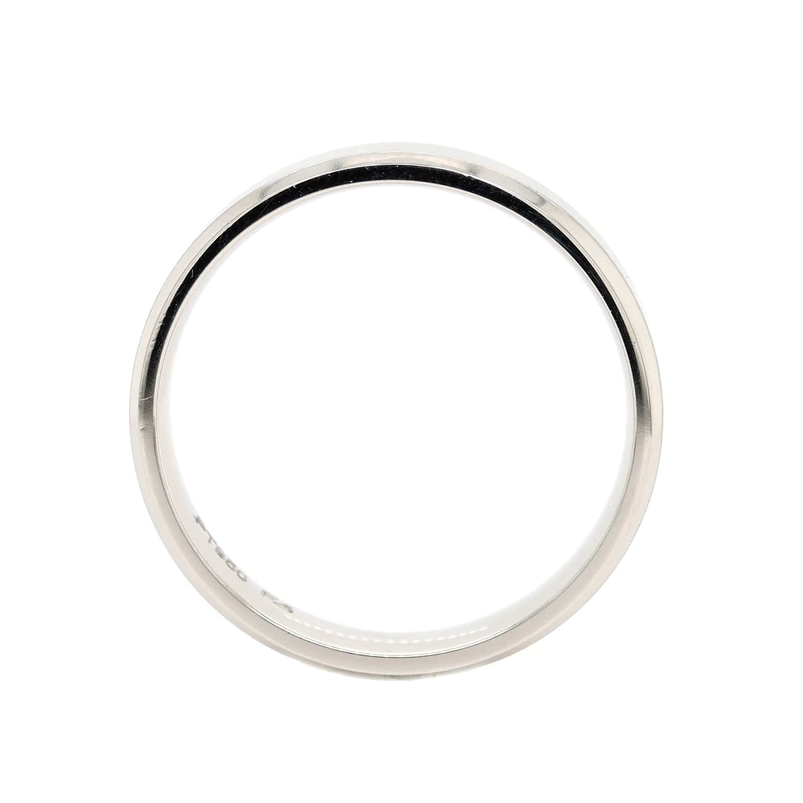 Platinum 5mm Satin Finish and Polished Beveled Edges Wedding Band
