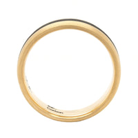 18K Yellow Gold Carbon Fiber Wedding Band