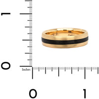 18K Yellow Gold Carbon Fiber Wedding Band