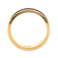 18K Yellow Gold Carbon Fiber Wedding Band