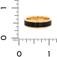 18K Yellow Gold Carbon Fiber Wedding Band