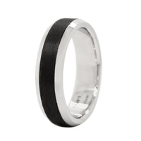 Platinum 6mm Carbon Fiber Wedding Band