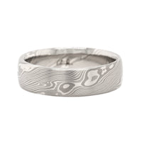 Palladium Comfort Fit Mokume Gane Birch Patterned Band